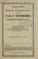 Cover image for Price list of nursery stock of the F. & F. Nurseries