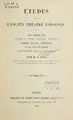 Cover image for Etudes sur l'ancien théâtre espagnol