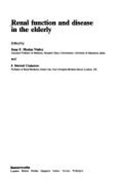 Renal function and disease in the elderly cover