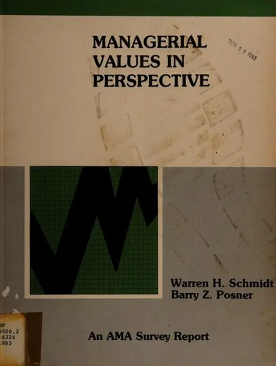 Managerial values in perspective cover