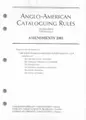 Cover image for Anglo-American Cataloguing Rules