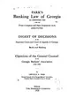 Cover image for Park's Banking Law of Georgia as Amended 1920 with the Trust Company and ...