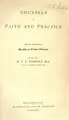 Cover image for Counsels of faith and practice