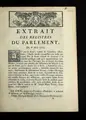 Cover image for Extrait des registres du Parlement