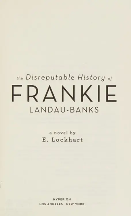 The Disreputable History of Frankie Landau-banks cover