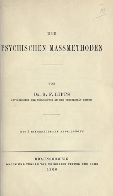 Die psychischen Massmethoden cover