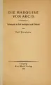 Cover image for Die Marquise von Arcis