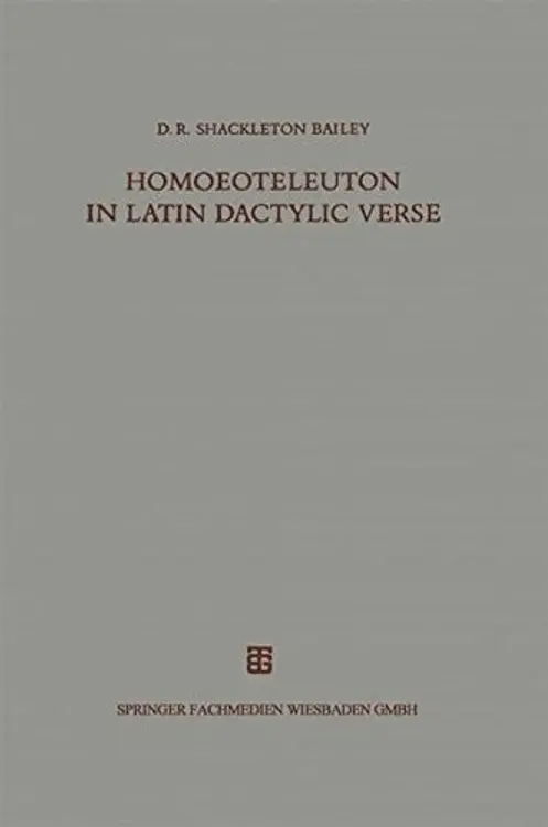 Homoeoteleuton in Latin dactylic verse cover