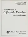 Cover image for A first course in differential equations with applications