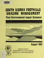 Cover image for South Sierra foothills final environmental impact statement