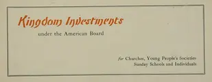 Cover image for Kingdom investments under the American Board