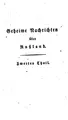 Cover image for Geheime Nachrichten über Russland unter der Regierung Catharinens II. Und Pauls I.: Ein Gemälde ...