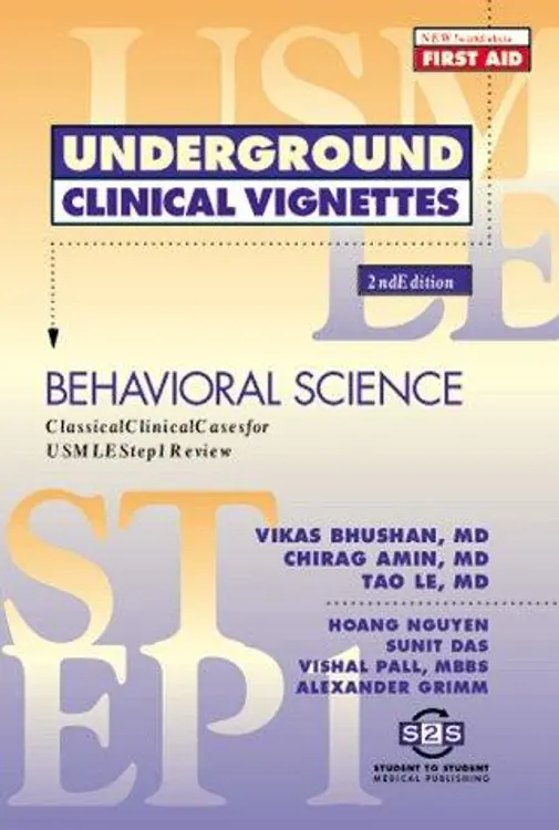 Underground Clinical Vignettes: Behavioral Science: Classical Clinical Cases for USMLE Step 1 Review (Underground Clinical Vignettes) cover