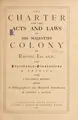 Cover image for [The Charter and the Acts and laws of His Majesties Colony of Rhode-Island, and Prividence-Plantations in America, 1719.