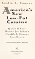 Cover image for America's new low-fat cuisine