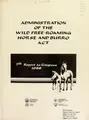 Cover image for Administration of the Wild Free-Roaming Horse and Burro Act