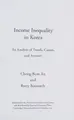 Cover image for Income Inequality in Korea