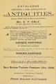 Cover image for Catalogue containing a rare aggregation of antiquities, being the entire stock and private collection of Mr. E. F. Eble, New York City ...