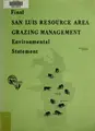 Cover image for San Luis resource area grazing management