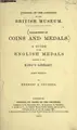 Cover image for A guide to the English medals exhibited in the King's Library