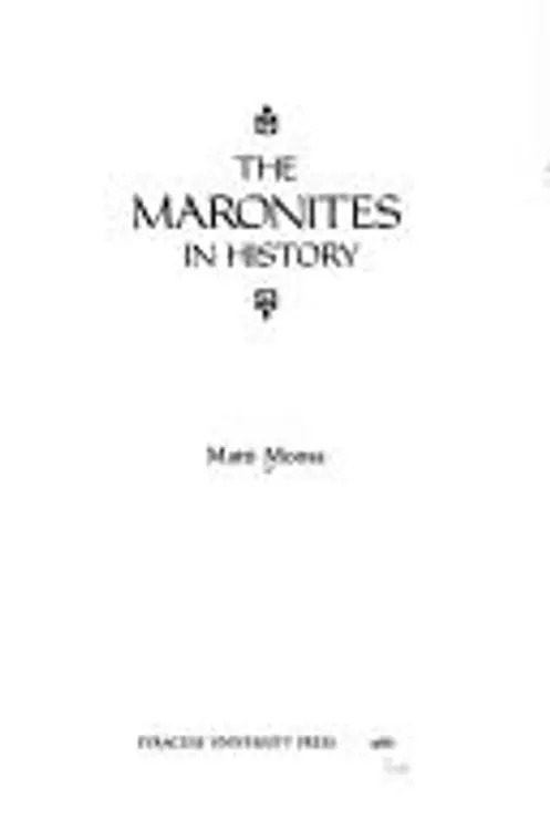 The Maronites in history cover