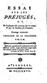 Cover image for Essai sur les préjugés: ou de l'influence des opinions sur les moeurs & sur le bonheur des hommes