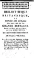 Cover image for Bibliotheque britannique