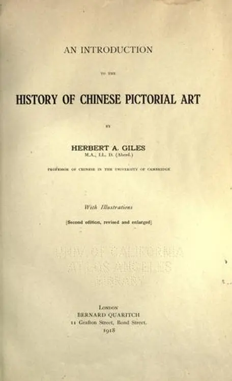 An introduction to the history of Chinese pictorial art cover