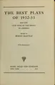 Cover image for The Best plays of 1932-33 and the year book of the drama in America
