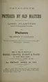 Cover image for Catalogue of pictures by old masters, the property of the late Lord Blantyre