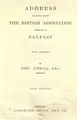 Cover image for Address delivered before the British Association assembled at Belfast