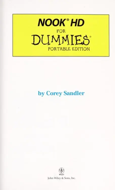 NOOK HD for dummies cover