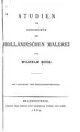 Cover image for Studien zur Geschichte der holländischen Malerei
