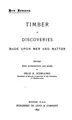 Cover image for Timber, Or, Discoveries Made Upon Men and Matter