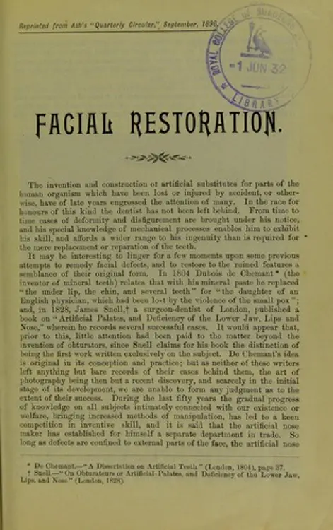 Facial restoration cover