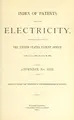 Cover image for Index of patents relating to electricity