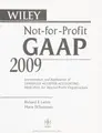 Cover image for Wiley not-for-profit GAAP 2009