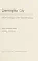 Cover image for Greening the city