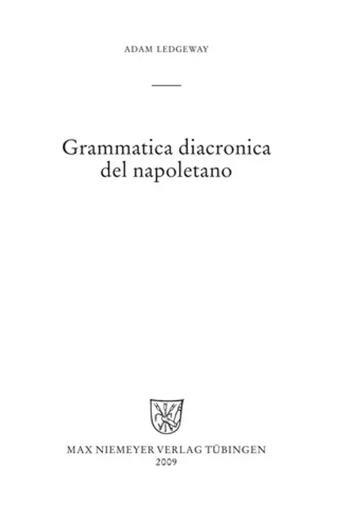 Grammatica diacronica del napoletano cover