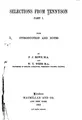 Cover image for Selections from Tennyson ...: With Introd. & Notes