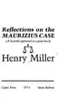 Cover image for Reflections on The Maurizius case