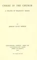 Cover image for Christ in the church