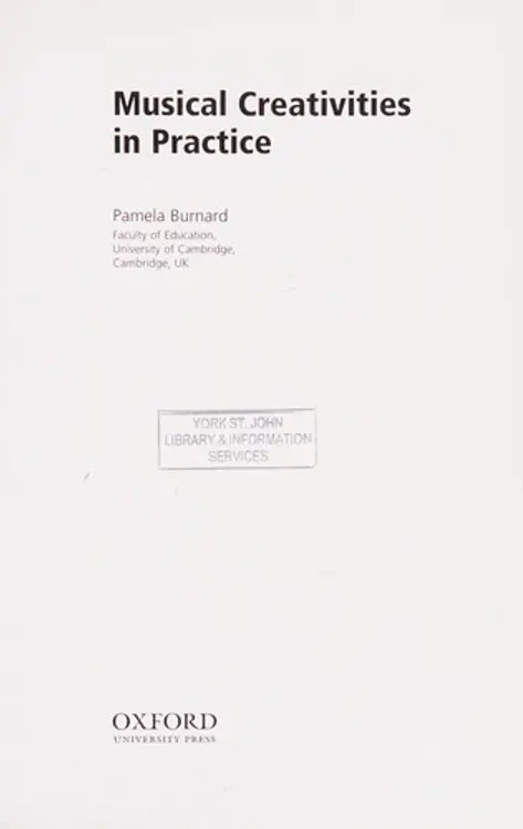 Musical creativities in practice cover