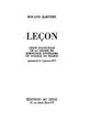 Cover image for Leçon