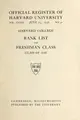Cover image for Harvard College rank list for freshman class (class of 1939)