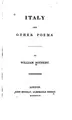 Cover image for Italy, and other poems.